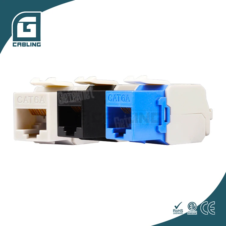 Gcabling Network 8P8C Modular Outlet Cat 5 6 6a Ethernet Connector Cat5e Cat6 Cat6a Module Jack RJ45 Keystone Jack