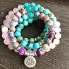 Ros Quartz with Lotus charm