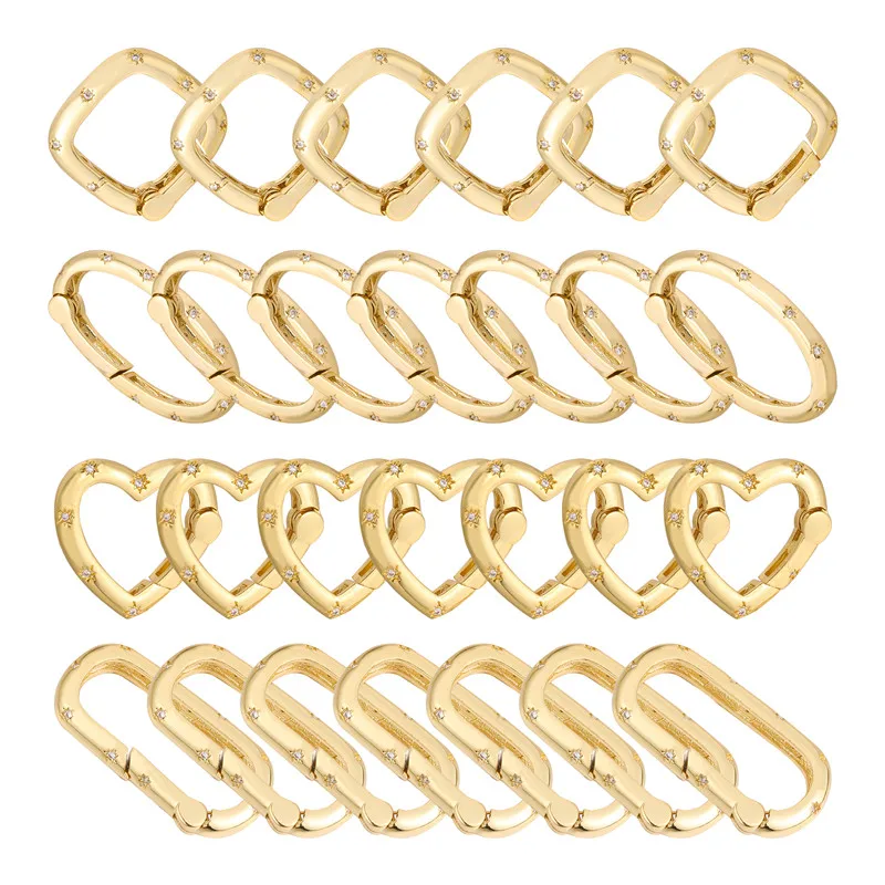 U Shape Jewelry Clasp Keychain Accessories Goldplated Star Inlaid