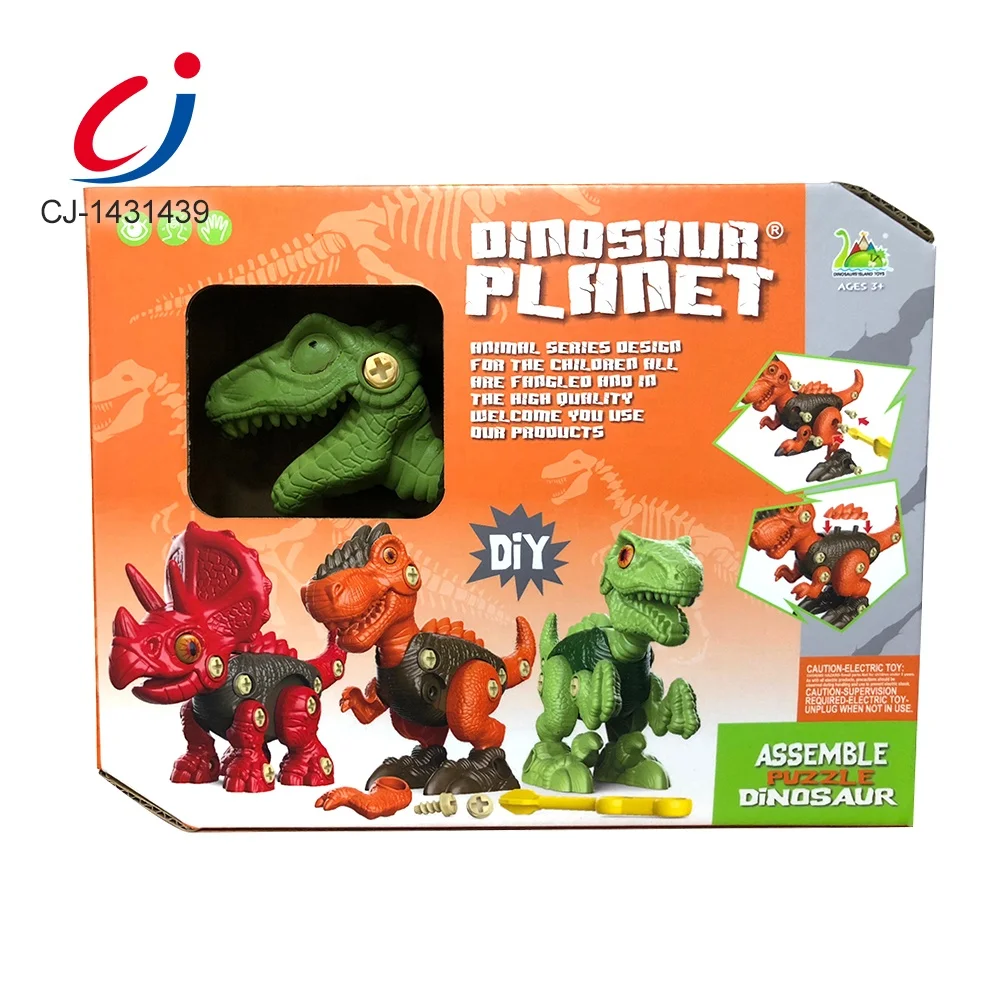 Новые DIY строительные игрушки динозавров самые популярные для детей пластиковые разборные животные