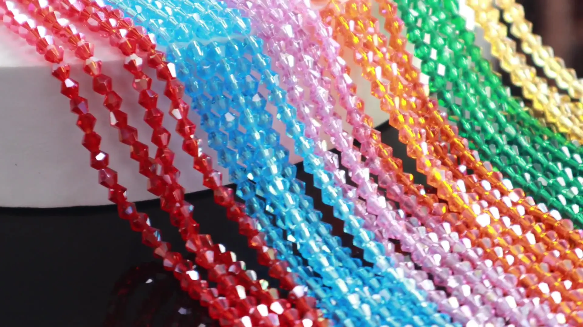 480 Biconiche di Cristallo da 6 mm, Perline All'ingrosso Miste, Sfaccettate in Cristallo per Creazione di Gioielli Fai Da Te (Rosa