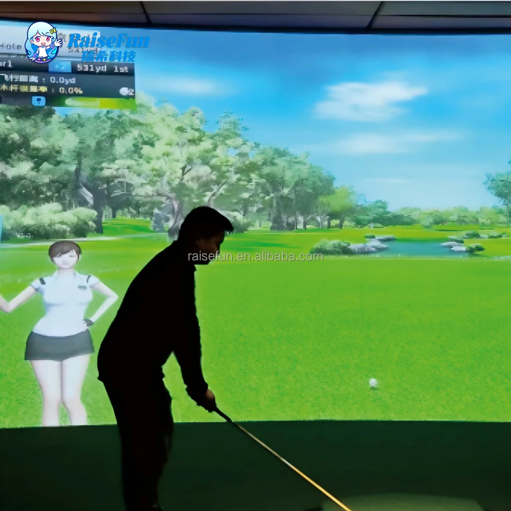 RaiseFun Professional New Trend Golf Simulator Indoor Projection Sports Game Digital Motion Reality Entertainment Equipment