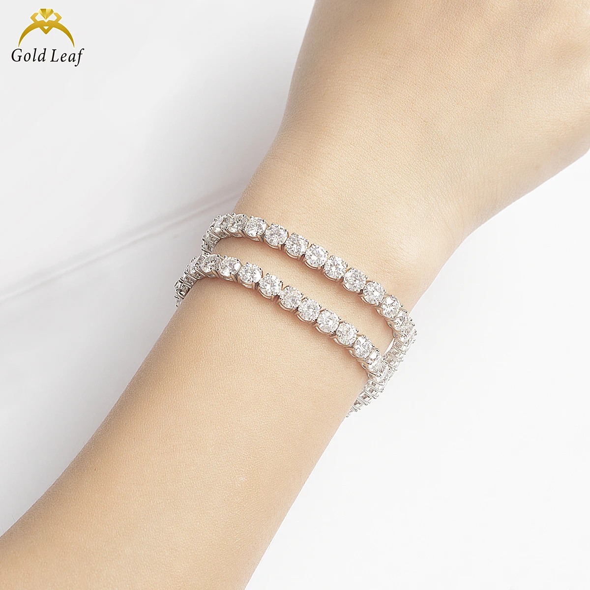 Golfleaf 925 Sterling Silver Moissanite Bracelets Fine Jewelry