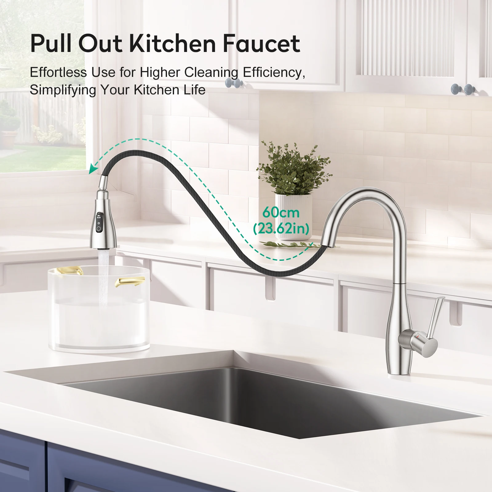 Factory Price Manufacturer Pull Down Kitchen Sink Tap 304 Stainless Steel Kitchen Sink Faucet