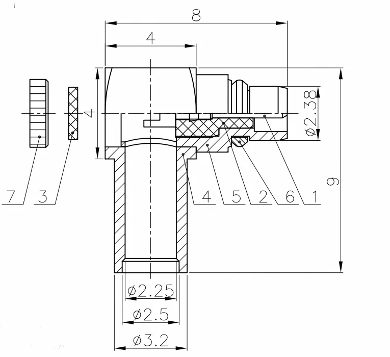product effective cost mmcx jwb2 connector right angle male mmcx connector with gold plated-3