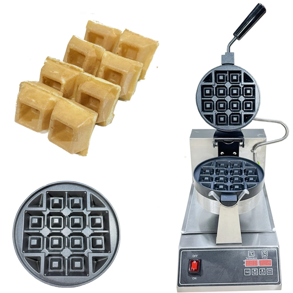 Custom Mold Commercial Waffle Machine Rotating Belgium Wafer Iron Waffle Bites Makers with CE
