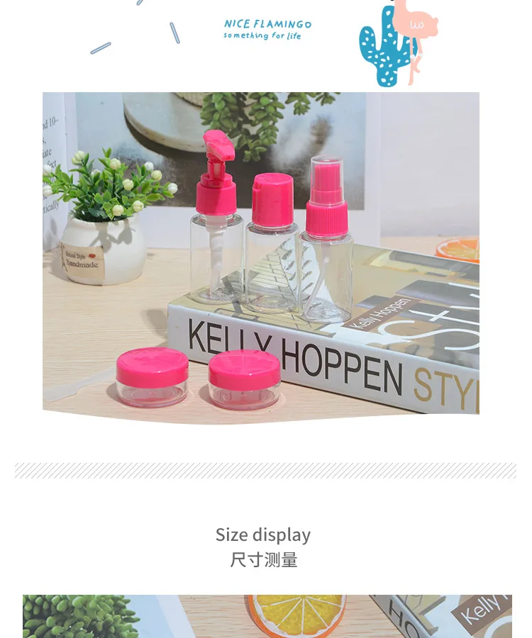 Travel Dispenser Set Color Macaron Dispenser Set Spray Emulsion Empty bottle Portable storage set 30ml details