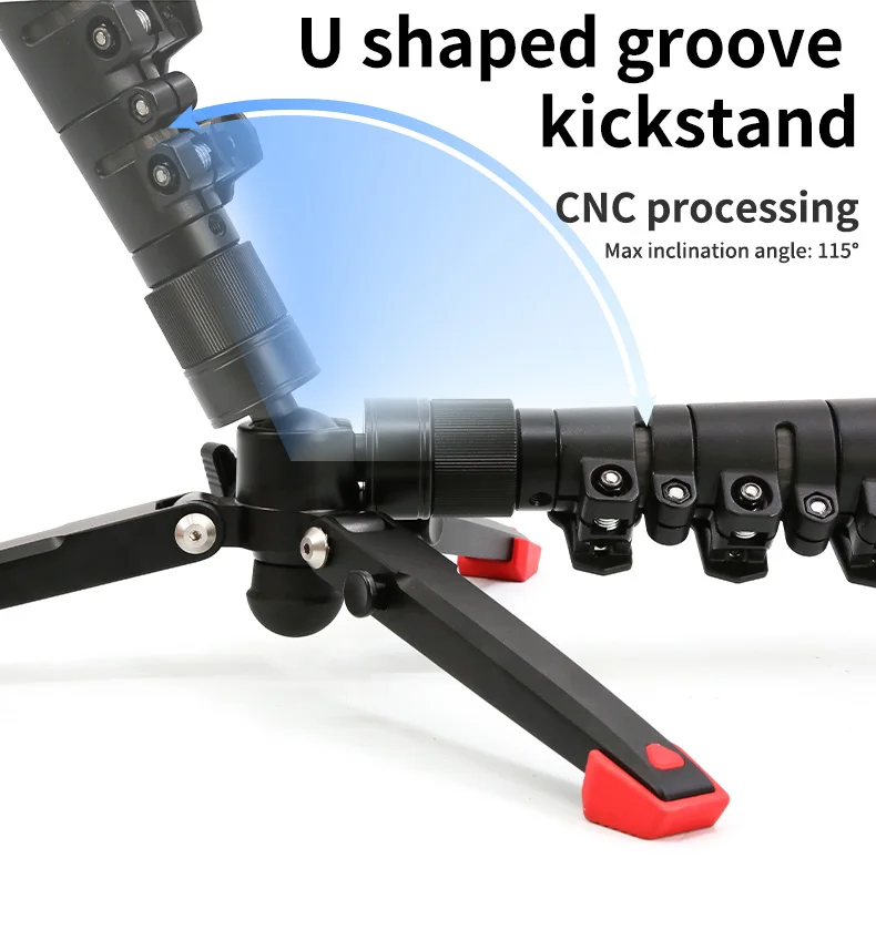 Professional Carbon Fiber Monopod With Tripod Kickstand For Camera And ...