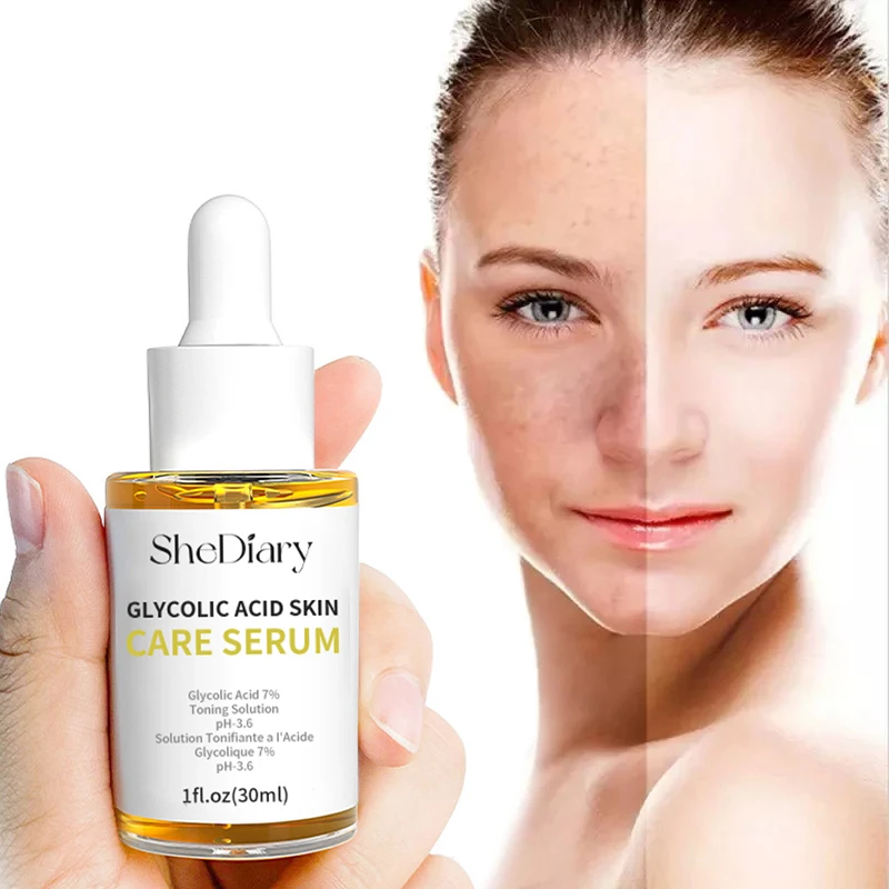 OEM ODM SheDairy Brightens The Skin Exfoliating 50% Glycolic Acid Peel Serum Glycolic Acid Solution Whitening Skin Care Serum