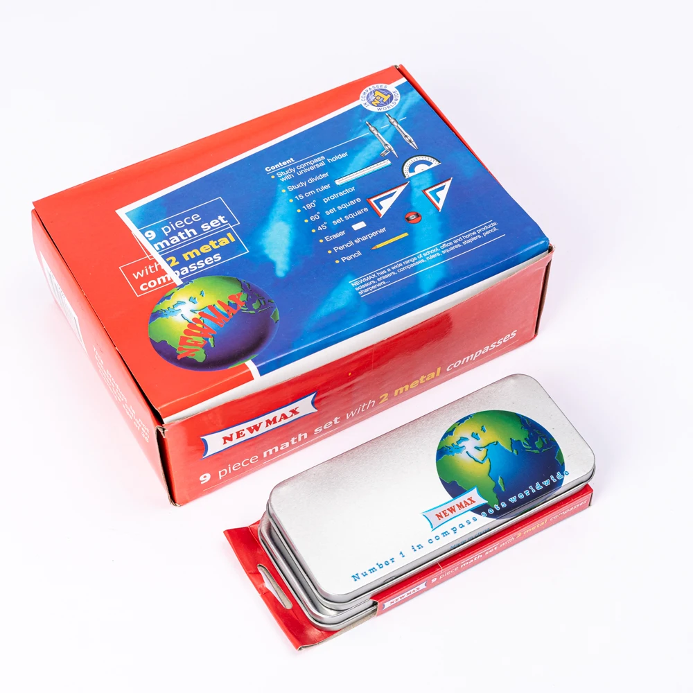 Набор для математической геометрии набор компаса 9 шт. включает линейки 2 компасы ластик точилка карандашей карандаш рисунков