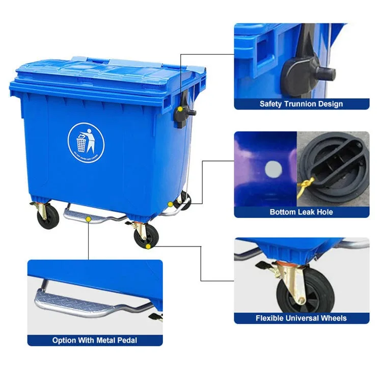 Plastic Wheelie Container 120L/240L/360L/660L/1100L Plastic Mobile Garbage Waste Can Bin Made in China