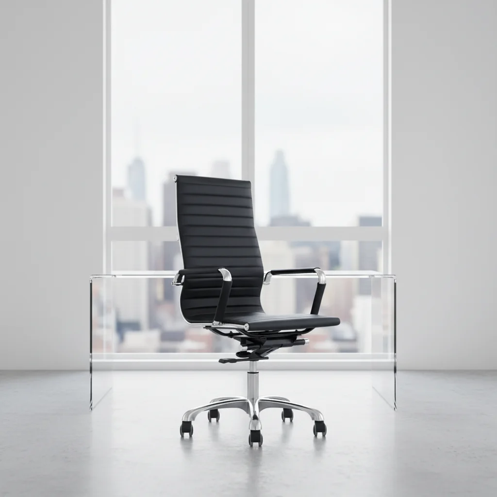 Heavy Duty Commercial Leather Ergonomic Adjustable Height Tilt Chair for Home Office 3