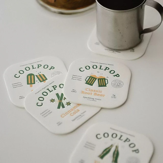 Wholesale Custom Disposable Paper Coaster Square Drink  Coffee Coasters Beer Bar Drink Print Logo Design Water Cup Coaster