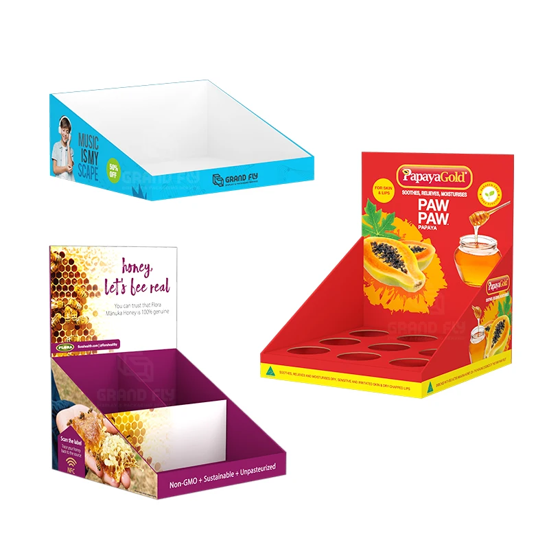 Custom Kraft Paper Pop up Display Cardboard Table Counter Top Box Display Case Countertop Cardboard Counter Display Box