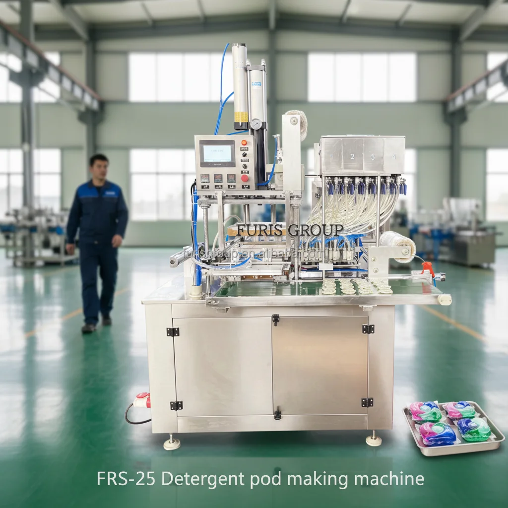 Low Cost Electric Automatic PVA Water Soluble Film Packing Machine PLC Pump Sealing Wrapping High-Speed Liquid Powder Laundry