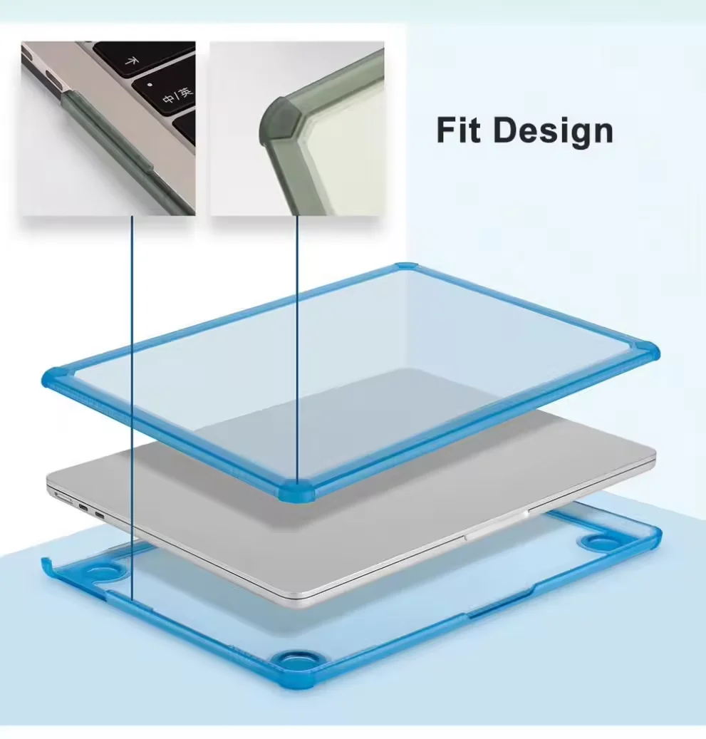 product laptop cover for macbook air 13 15 inch clear shockproof hard pc rugged white protective bjk01 for ce certified rohs-3