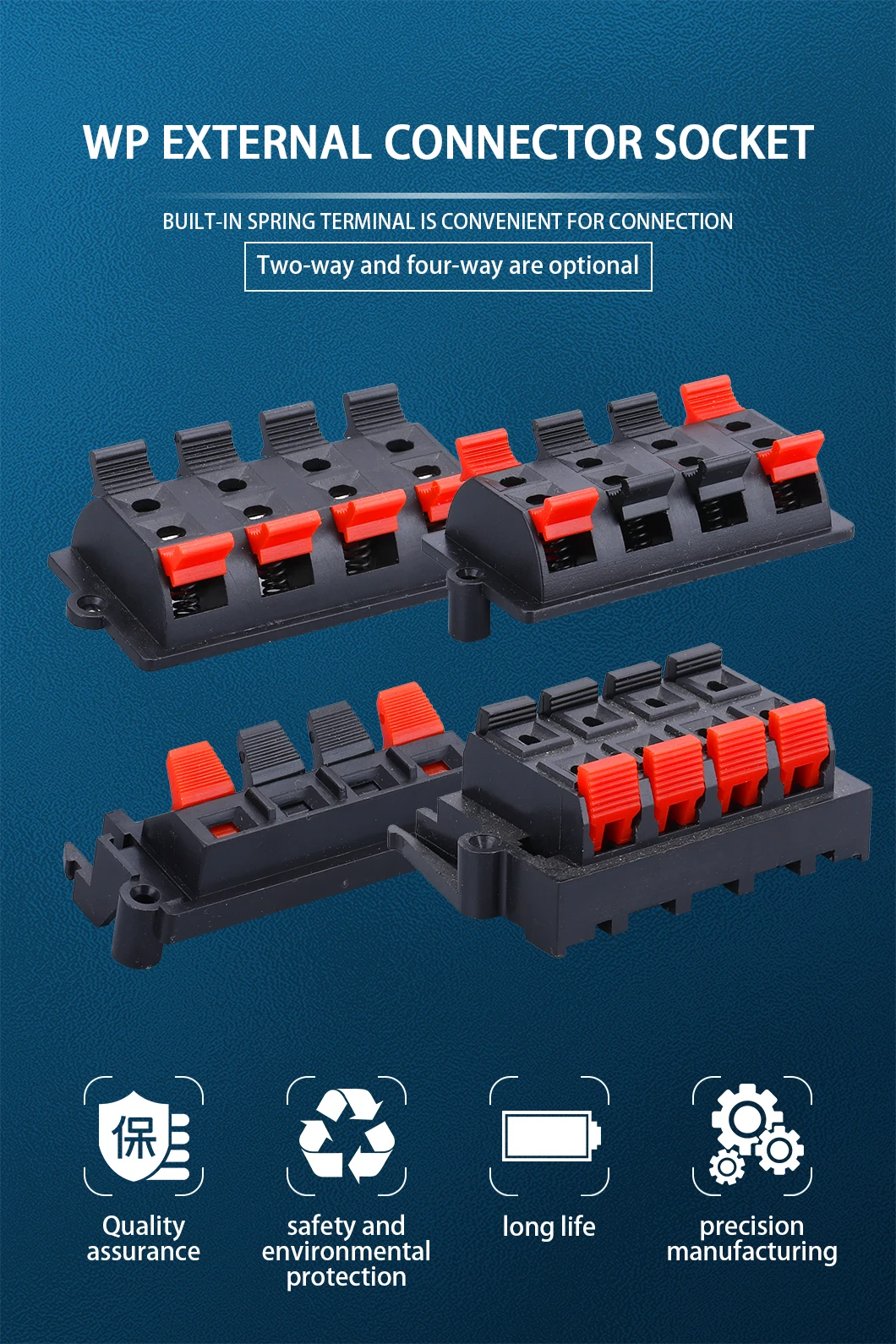 Spring Speaker Terminal Connector,Speaker Terminal Block Connector,Push ...