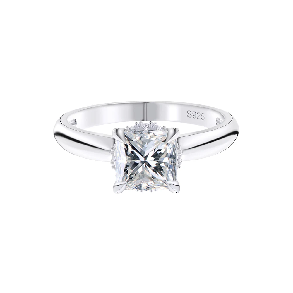 Rinntin LZR01 925 Sterling Silver Ring with 8A Zircon