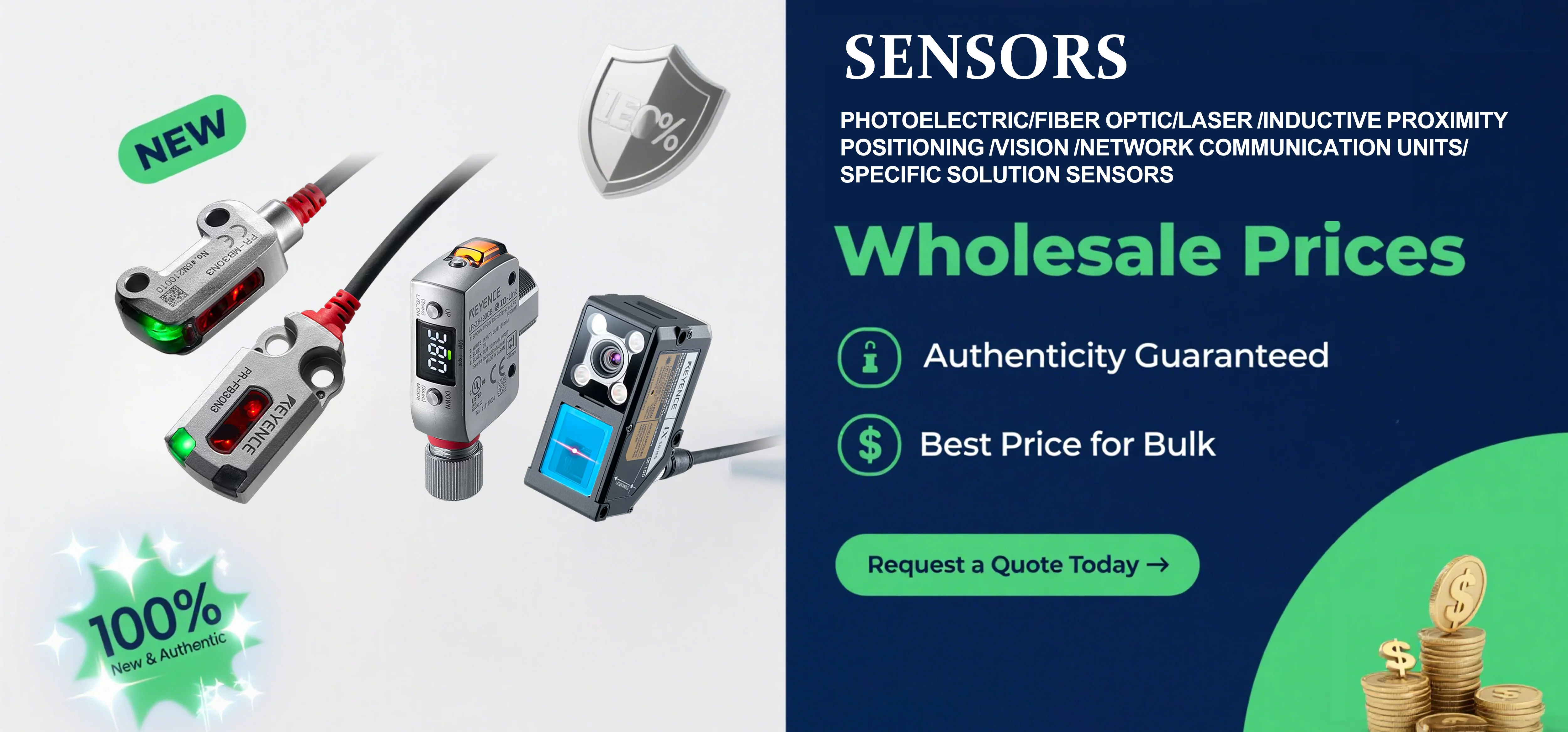 KEYENCE FS-N40 Optical Square Diffuse Photoelectric Sensor for Object ...