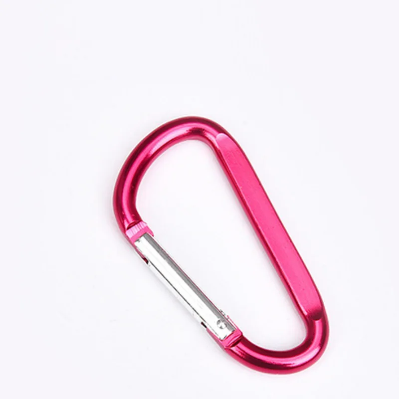 8#D Shaped 78*40mm Full Black Split Ring Key Chain Flat Aluminum