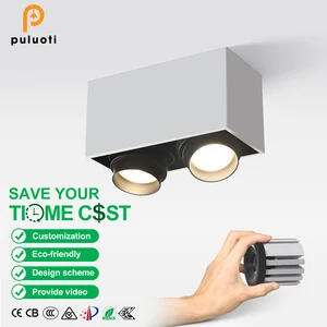 Modern 12W 18W H125mm Spot Lights Aluminum COB Ceiling Light White Black Square Surface AR80 Adjustable Beam Angle Led Spotlight