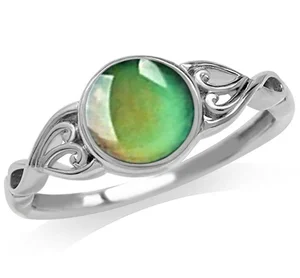 Minimalist Delicate Manufacturing Jewelry Temperature Intelligent Free Change Color Silver Mood Ring Women