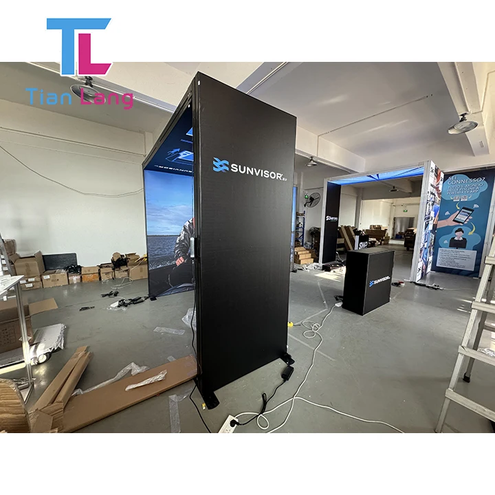 TianLang portaabelne aluminiumpõhine valgustatud kast kaubandusnäituse staniile reklaam näitamiseks ja eksponeerimiseks