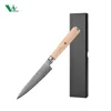 Cuchillo utilitario de 5" con mango de madera de pakkawood amarillo