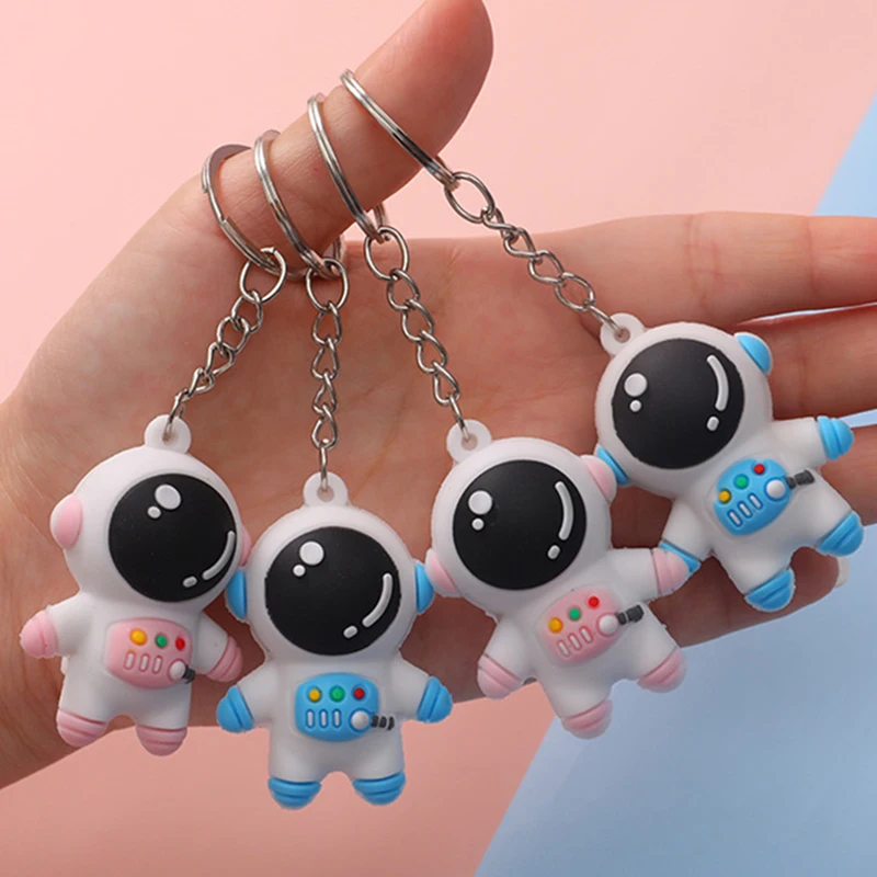 Cartoon Astronaut Keychain PVC Soft Rubber Keyring Student Backpack Pendant Small Gift Key Accessories Wholesale 5