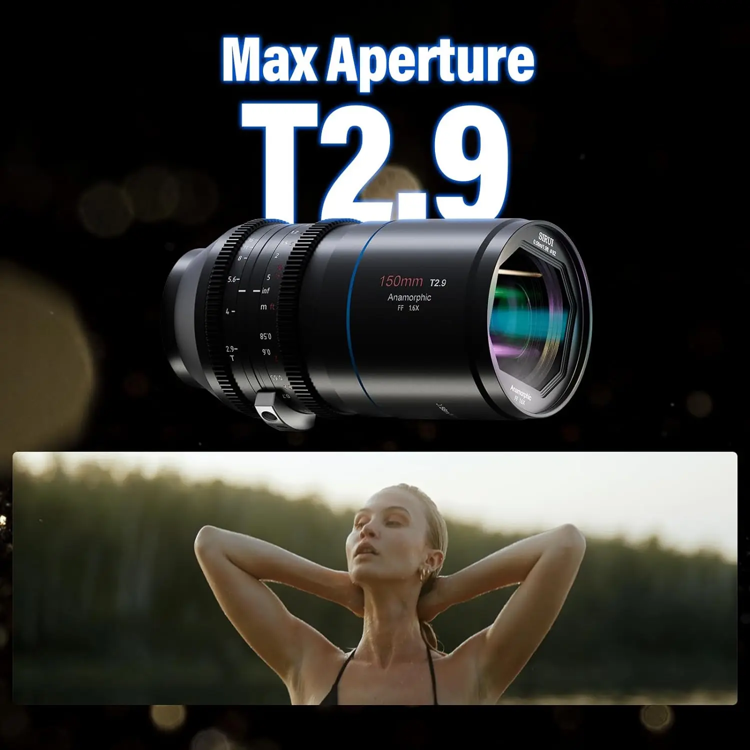 SIRUI 150mm T2.9 アナモルフィックレンズ　フルサイズ　シネレンズ SIRUI がVenus 150mm T2.9 1.6倍フルサイズ対応アナモフィック