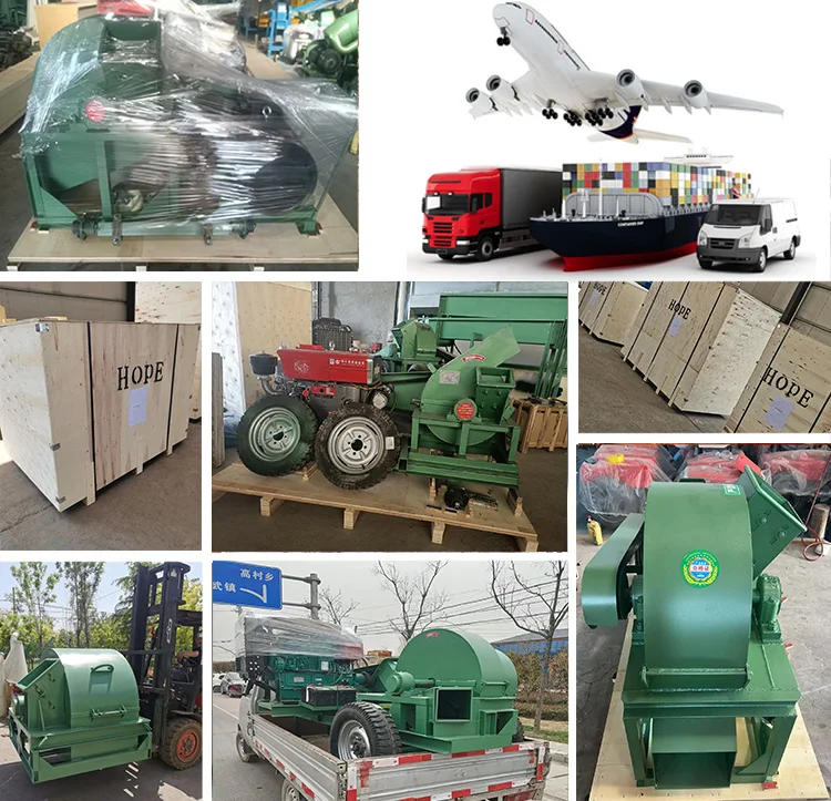 Diesel Driven Bamboo Wood Grinder Small Trunk Sorghum Rod Straw Crusher with Engine Bearing Core Components Named Wood Chipper