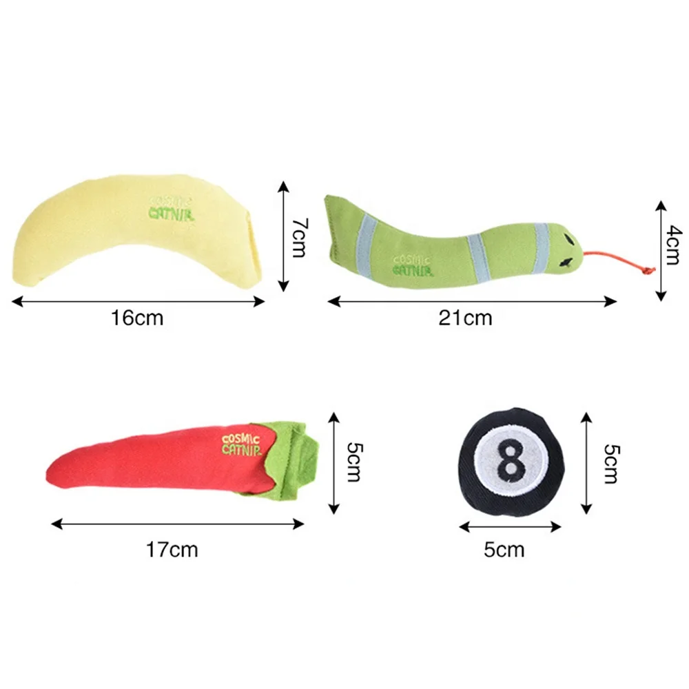 Various Color Pet Interactive Cat Catnip Toy Fashion New Stuffed Animal Fruit Soft Plush Cat Toys Filled Catnip