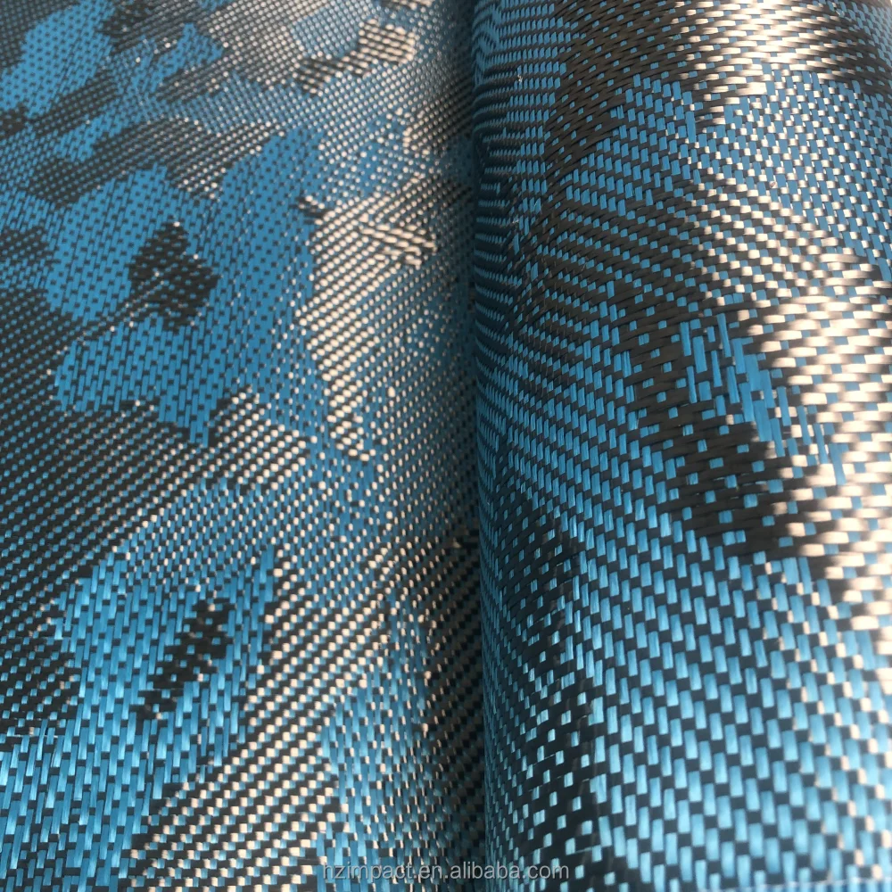 240gsm Cola Blue Jacquard Camouflage Carbon Aramid Hybrid Fabric Roll High Quality Carbon Fiber Material