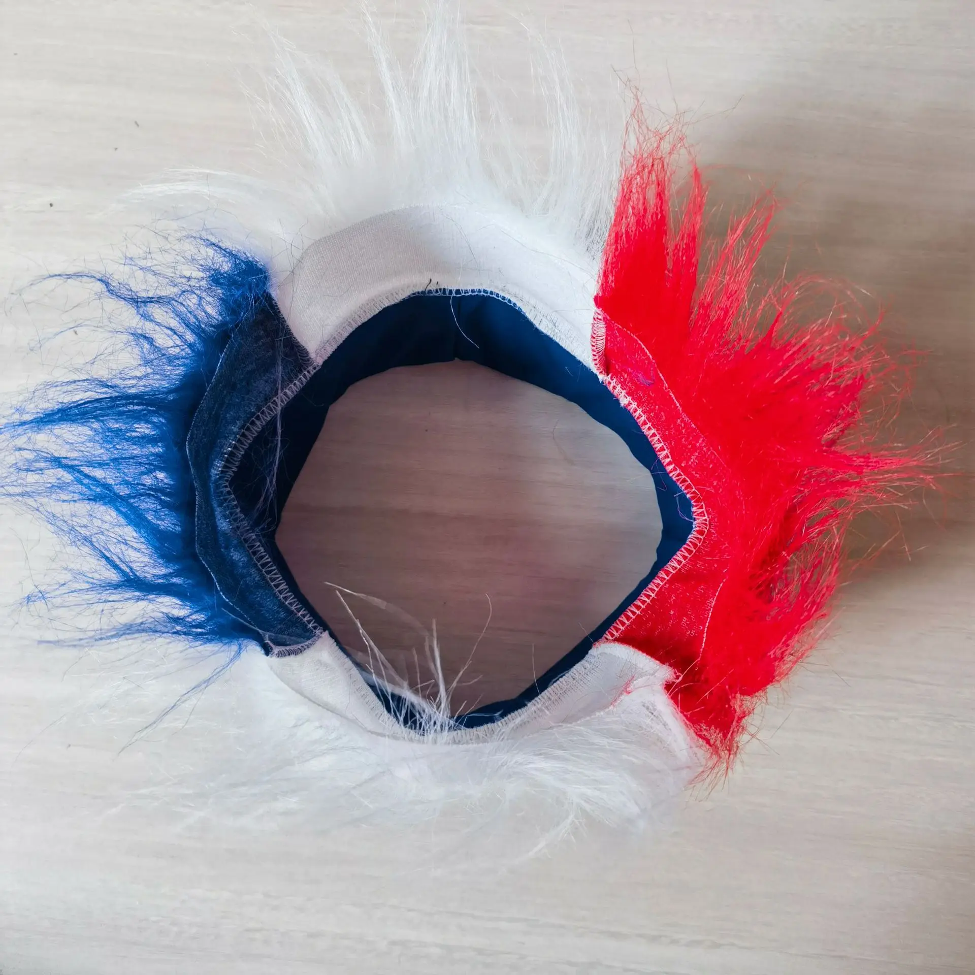 Flag Hairy Headband Sports Fan Wig Cap Crazy Hair Wig Hat for Mardi Gras  Cosplay Sports Part
