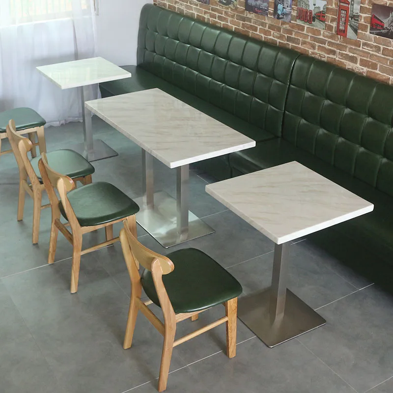 Luxury  Modern Furniture Commercial Service  Cafe Artificial Marble Cheap Restaurant Dinning Table and Chair Set