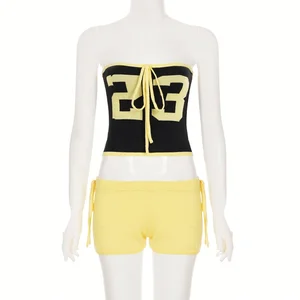 Dropshipping New Arrivals 2026 Summer Women Clothing Cute Knitted Hot Sexy Mini Shorts Set