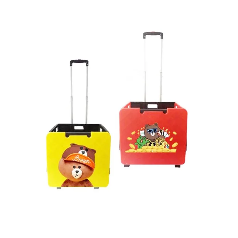 
 Пластиковая Складная хозяйственная тележка/легкая Мобильная тележка для покупок с колесами  