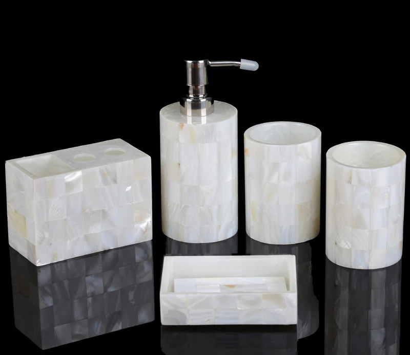 Resin Bathroom Five-piece Bathroom Wash  Hotel Bathroom Set Resin Crafts Household Storage Supplies