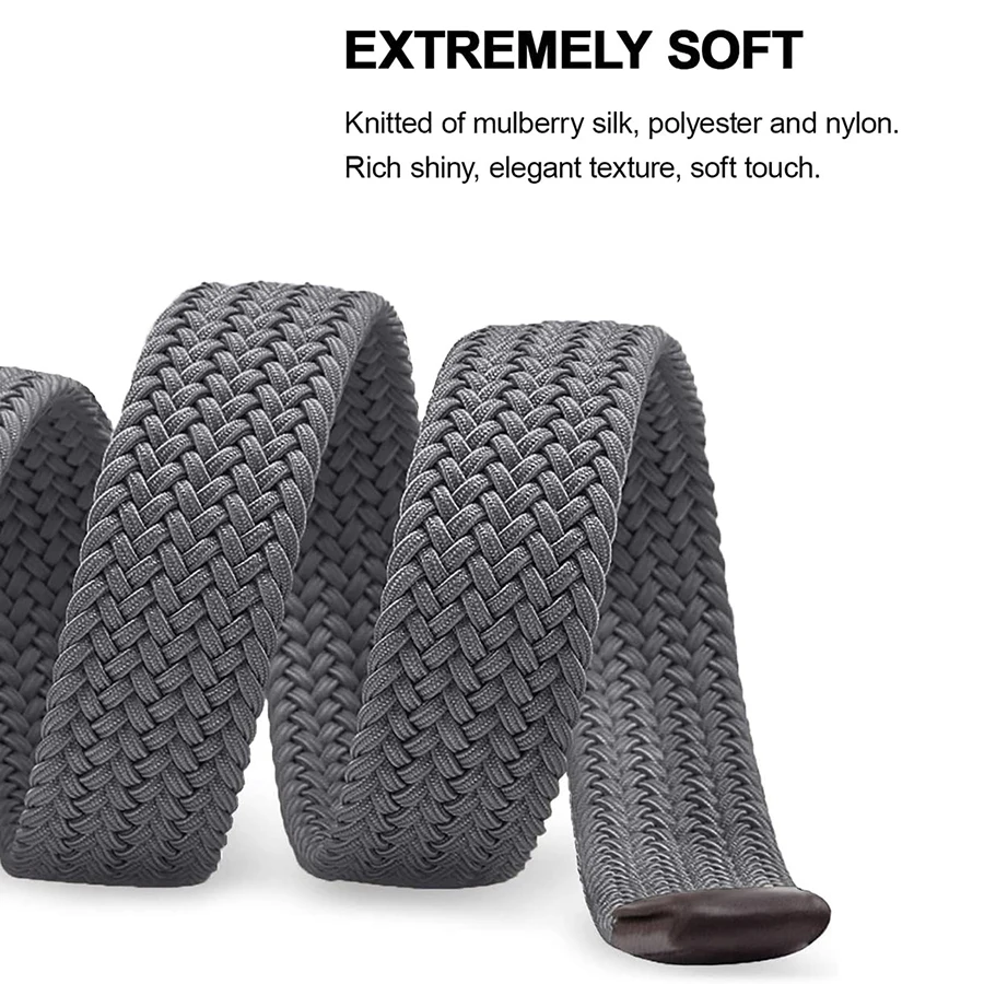 Men Wear-resistant Pants Shorts Elastic Braided Stretch Men Golf Casual Jeans Belts Woven Nylon Work Tactical Belts