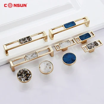 Modern Design Marble Handle Furniture Hardware Handle Zinc Alloy Cabinet Handle