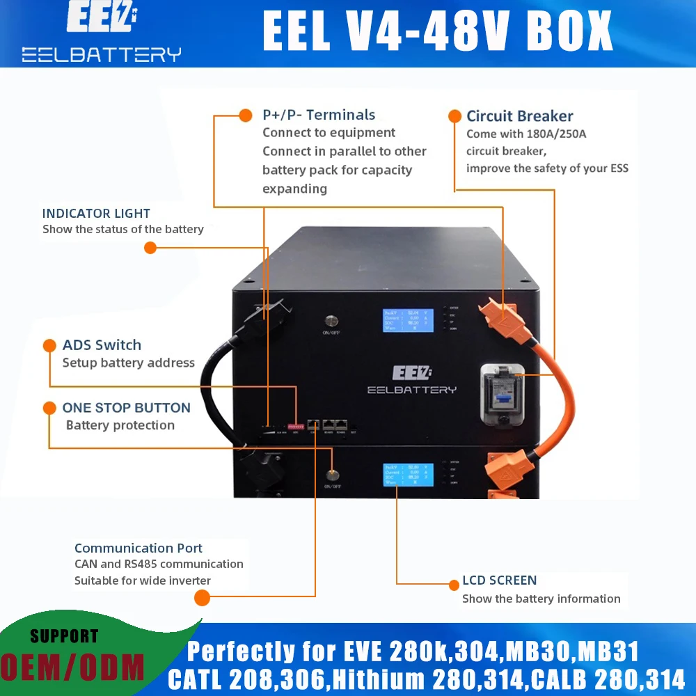 USA Stock 48v EEL 16S 280Ah 314Ah DIY V4 Battery Kit with 200A BT SEP ...