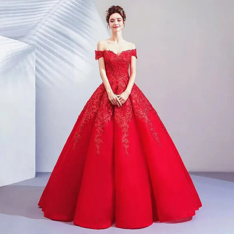 Red Ball Gown Wedding Dress Bridal Gown ...