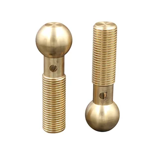Custom Miniature Brass Thread Pin Ball Head Bolt Screws CNC Machining Services for Solar Panel Fixation Turned Ball Stud