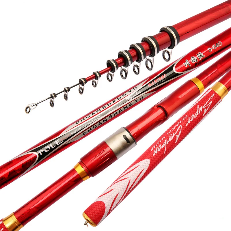 2.7M-6.3M Rock Fishing Rod Carbon Fiber Telescopic Spinning