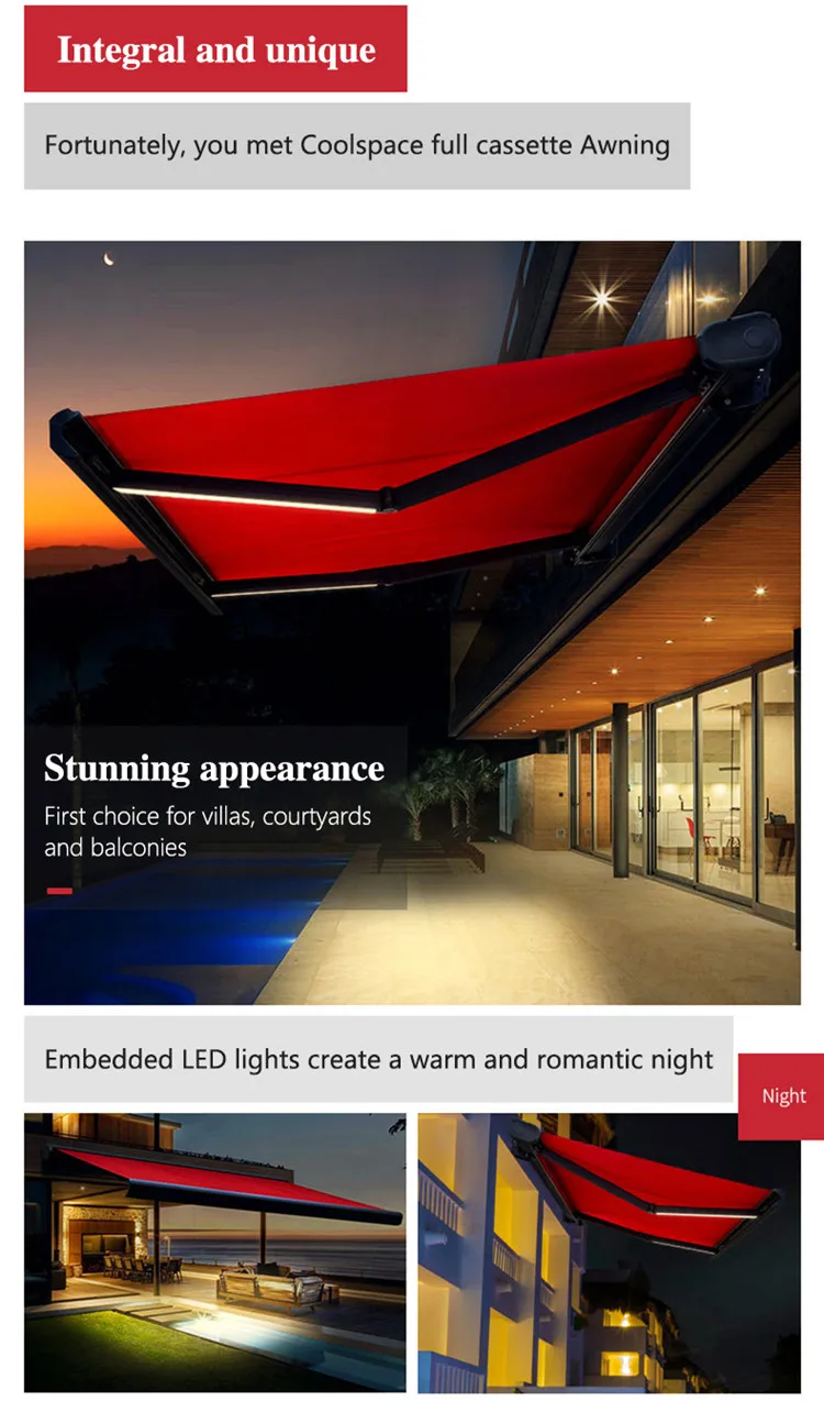 Awning 4x2m 4x3m 5x3m 6x3m Full Sizes Motorized Awnings Retractable