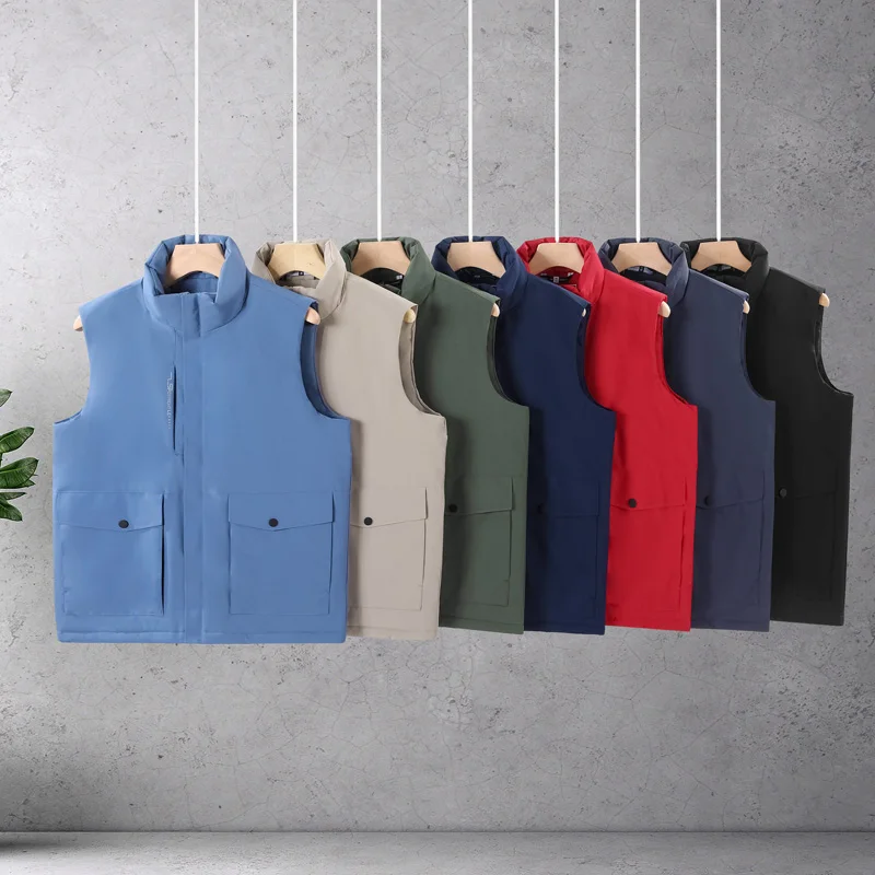 high quality oem custom logo winter sleeveless puffer vest polyester outerwear unisex winter vest