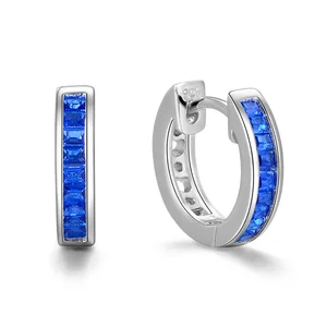 925 Sterling Silver Jewelry Trendy Rainbow Circle of Life Earrings Gold Plated Hoop with Zircon Stone New Designs