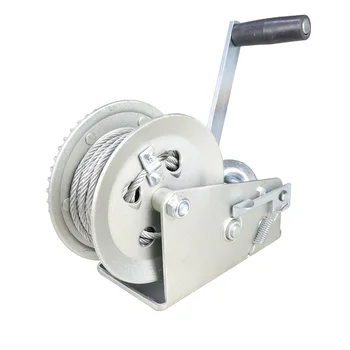 High Quality 600LBS Small Stainless Steel Hand Winch with Wire Rope on Sale