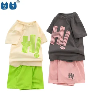 Hot Sale Latest Fashion Summer Kids Two Pieces Casual Clothing Suit T-Shirt Shorts Wholesale Girl Short Clothes Set