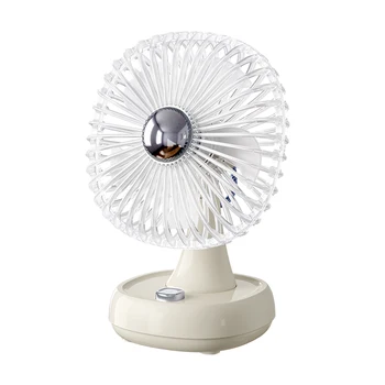 F13 LED Table Fan Transparent Desktop Fan,Small Table Fans with Hook